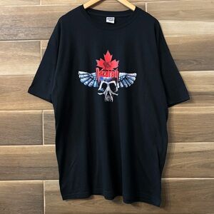 Vintage Nazareth Band Tee Black XL T Shirt Canada Tour 2012 Skull 2000s Leaf